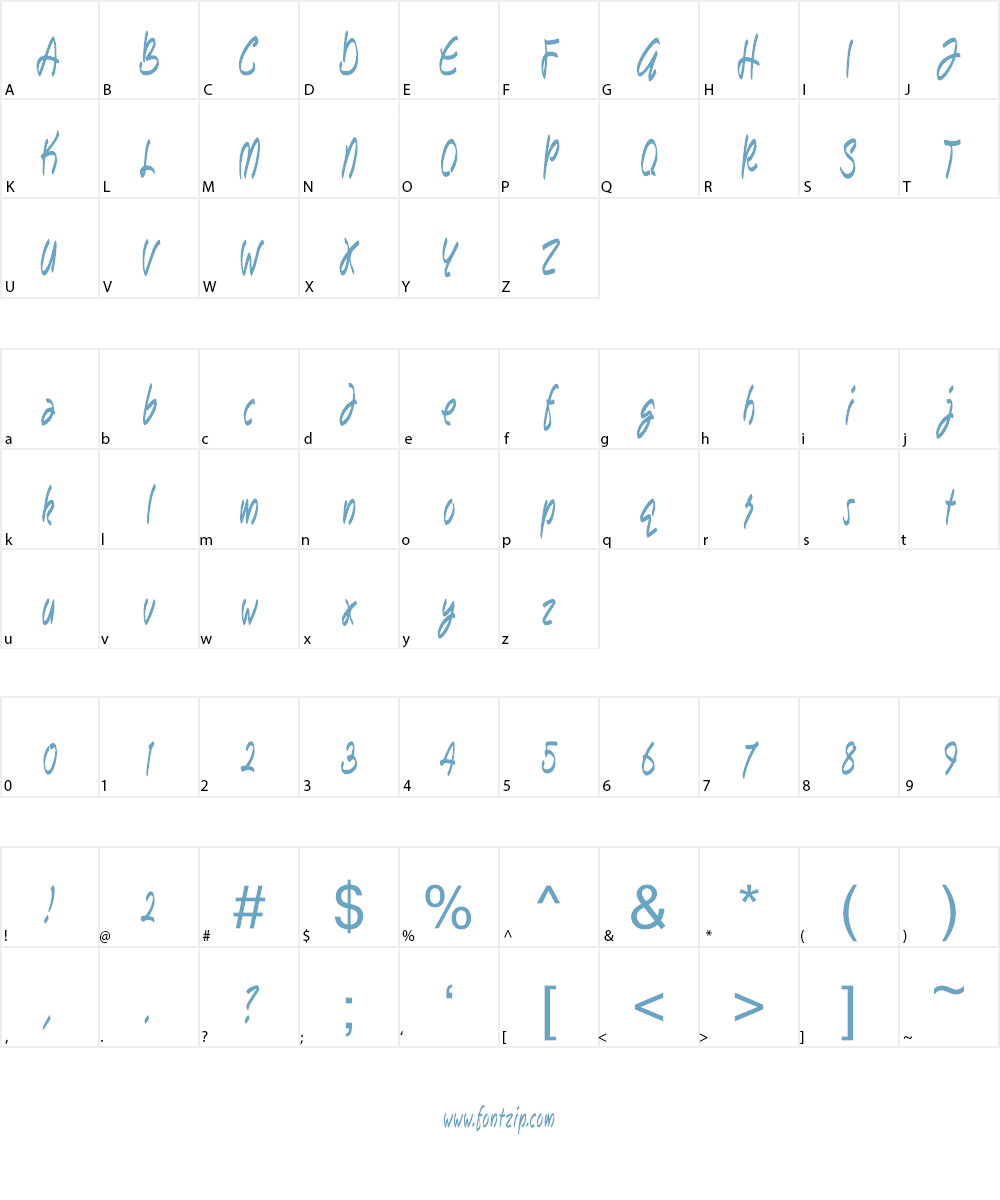 Bunda Font Character